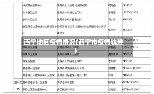 西宁地区疫情情况(西宁市疫情轨迹)-第2张图片