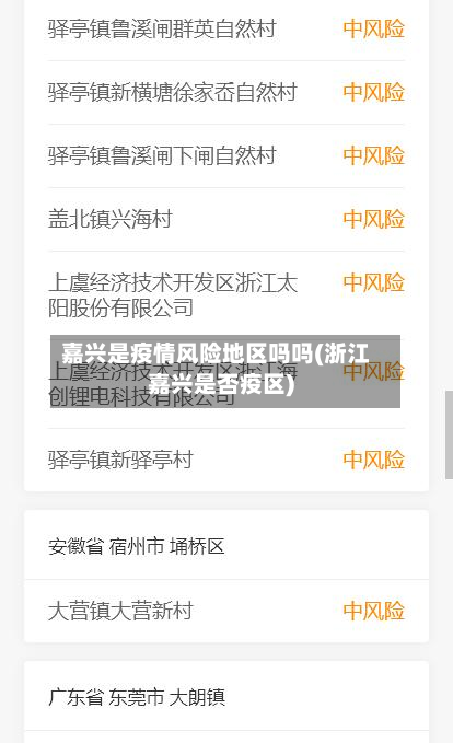 嘉兴是疫情风险地区吗吗(浙江嘉兴是否疫区)-第2张图片